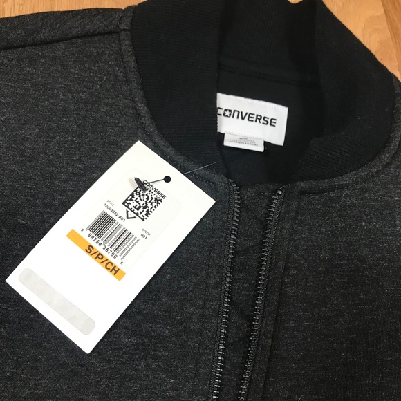 Converse metallic zip up bomber sweater jacket s - Picture 3 of 10